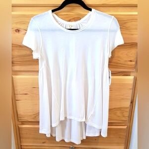 Free People We The‎ Free Tee White XS Oversized Summer Vacation Beachy Vaca